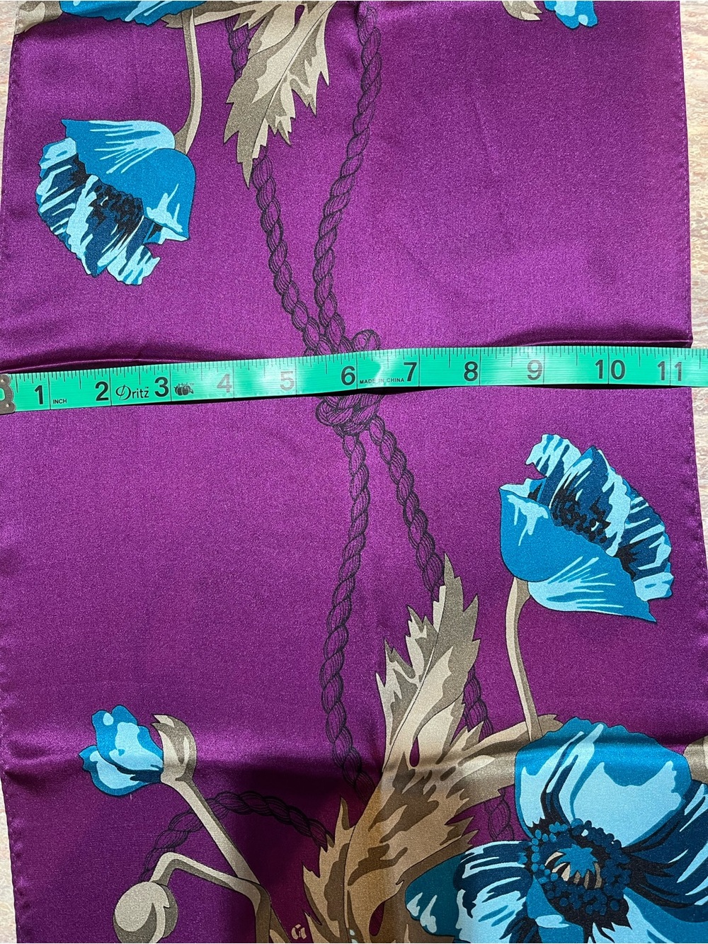 GIORGIO Floral Silk Scarf in Magenta with Teal and Cream Accents NWOT - Picture 4 of 5